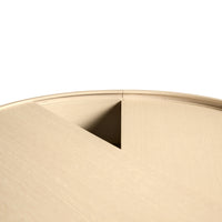 Beige circular tabletop with a smooth, matte finish and subtle wood grain pattern. Ideal for modern interiors.