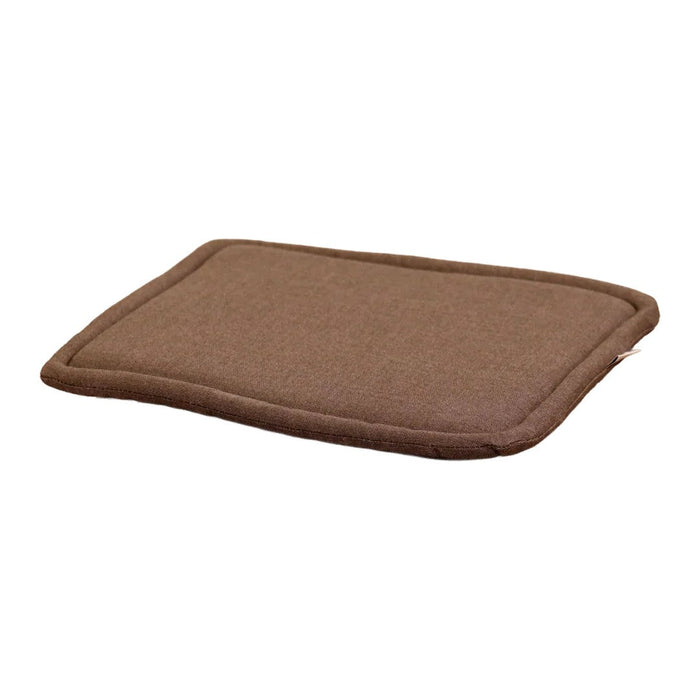 Brown rectangular pet mat with a smooth texture and contrasting border, ideal for home decor.