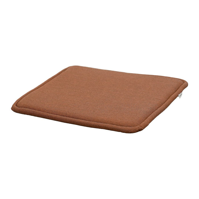 Brown square cushion with a smooth texture, perfect for adding warmth and comfort to any space.