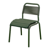 Green striped chair with a sleek modern design, featuring a textured seat and backrest for added comfort.