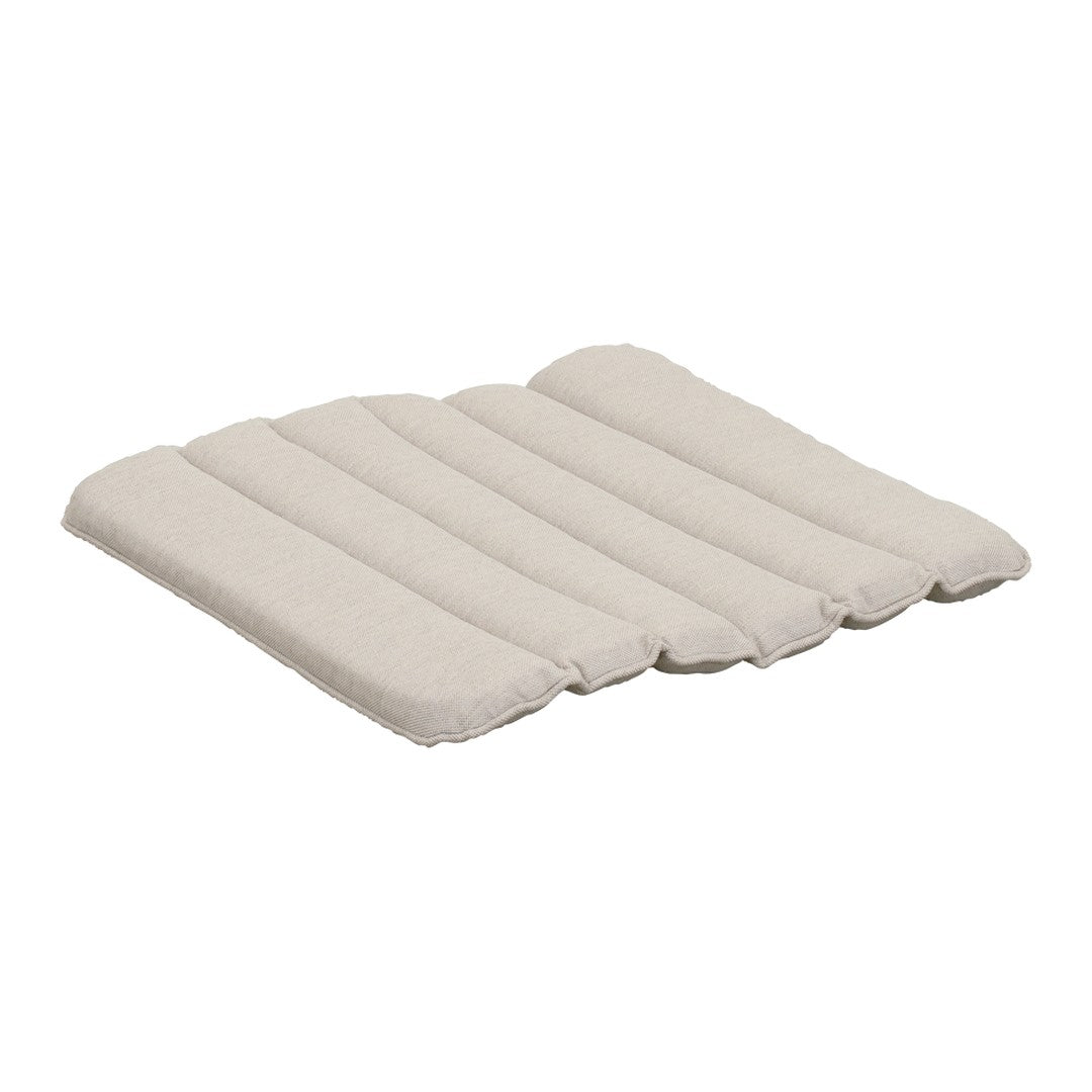 Beige-striped rectangular cushion with textured pattern, featuring five segmented sections for comfort.