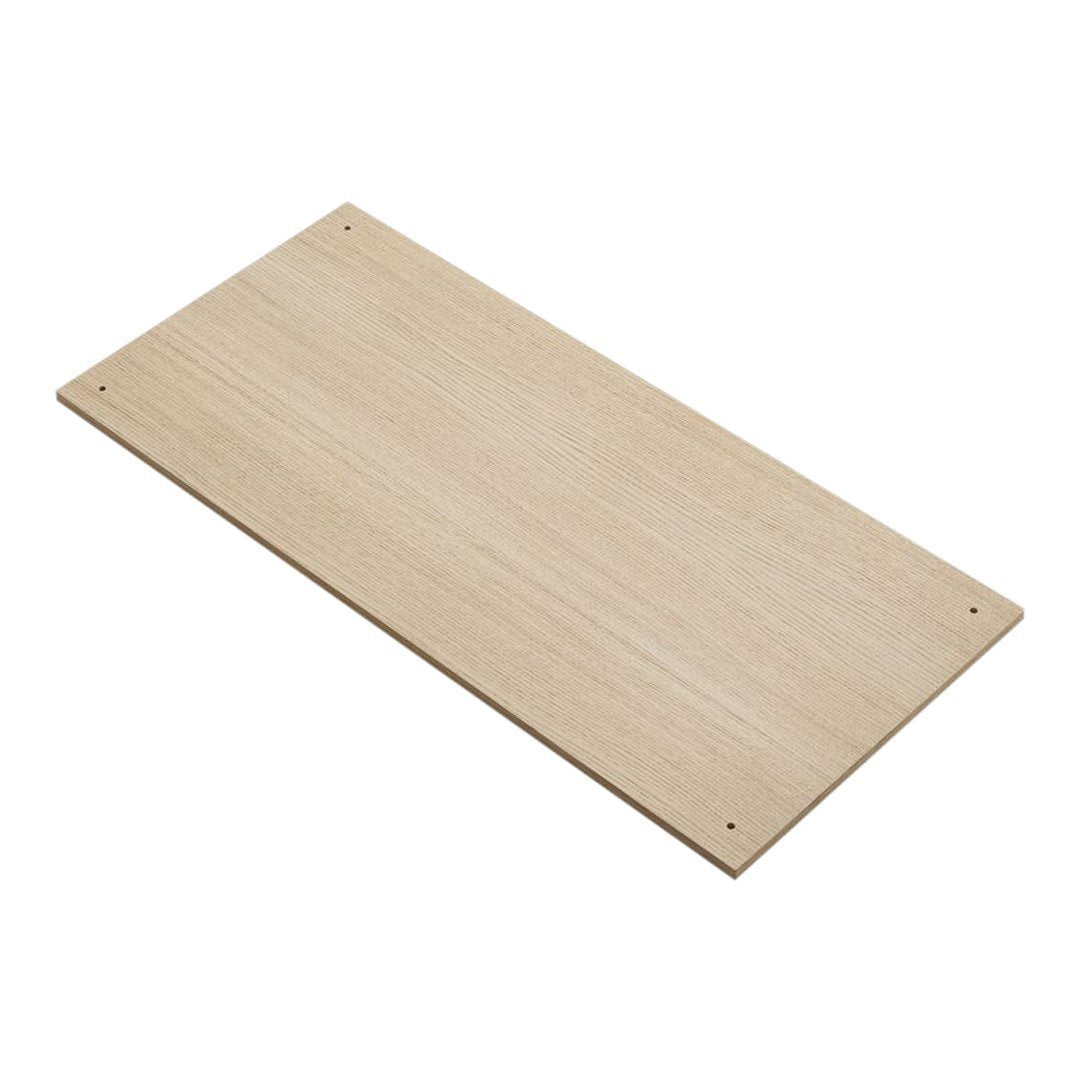 Light beige wooden board with a smooth, natural grain pattern, ideal for various DIY projects or shelving.