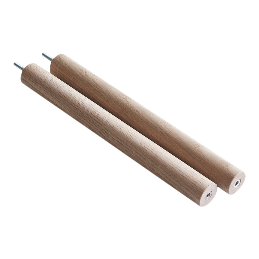 Light natural wood rolling pins with smooth finish and no patterns, showcasing a minimalist design aesthetic.