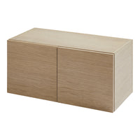 Light oak storage cabinet with a minimalist design and smooth, natural wood grain texture. Perfect for modern interiors.