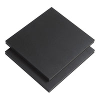 Two black square textured sheets stacked, featuring a matte finish for a sleek, modern look.