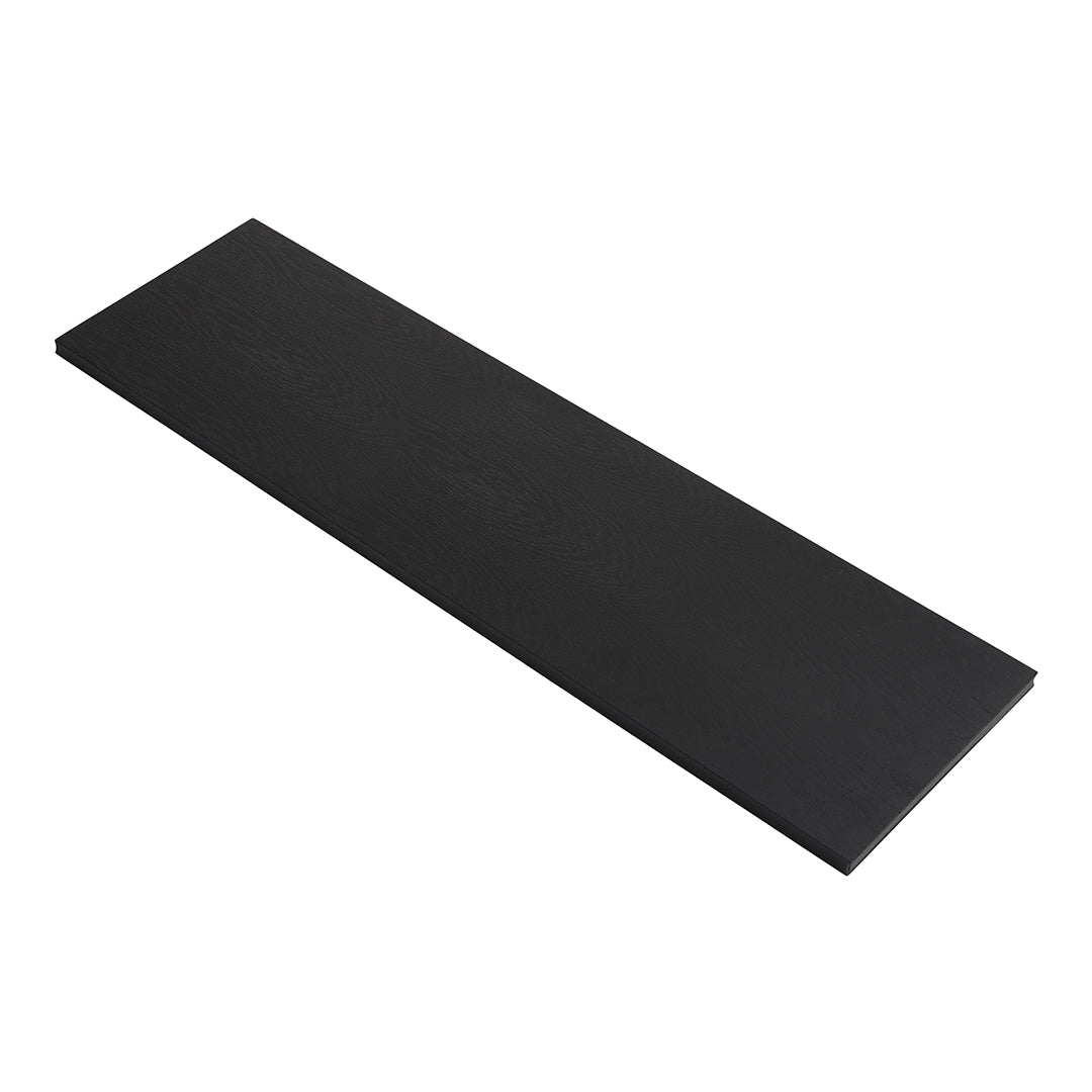 Sleek black flat panel with a matte finish, ideal for modern home decor or furniture design.