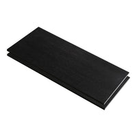 Sleek black wood panel with a smooth finish, featuring a minimalist design and no visible patterns.