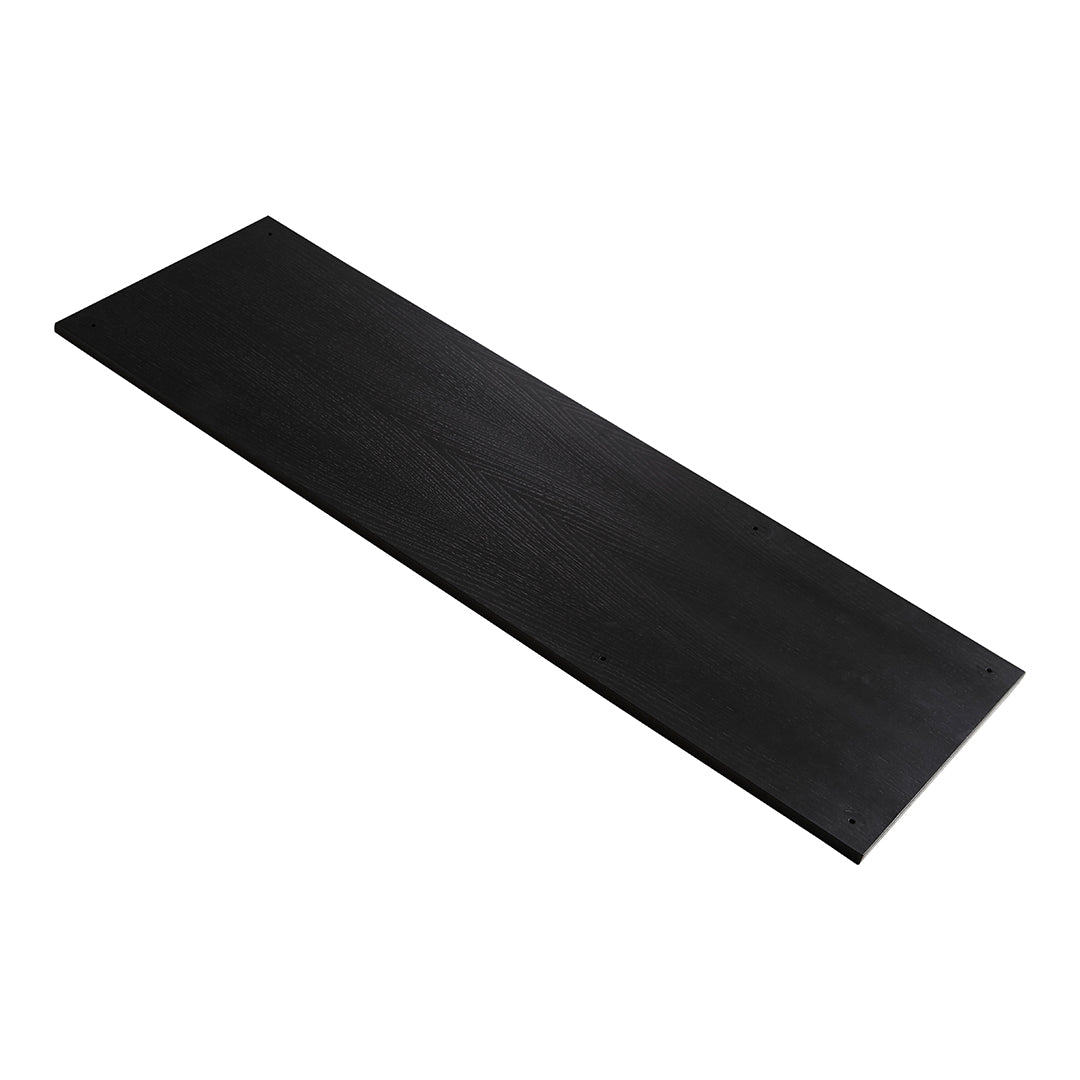 Sleek black rectangular mat with a smooth texture, perfect for modern decor.