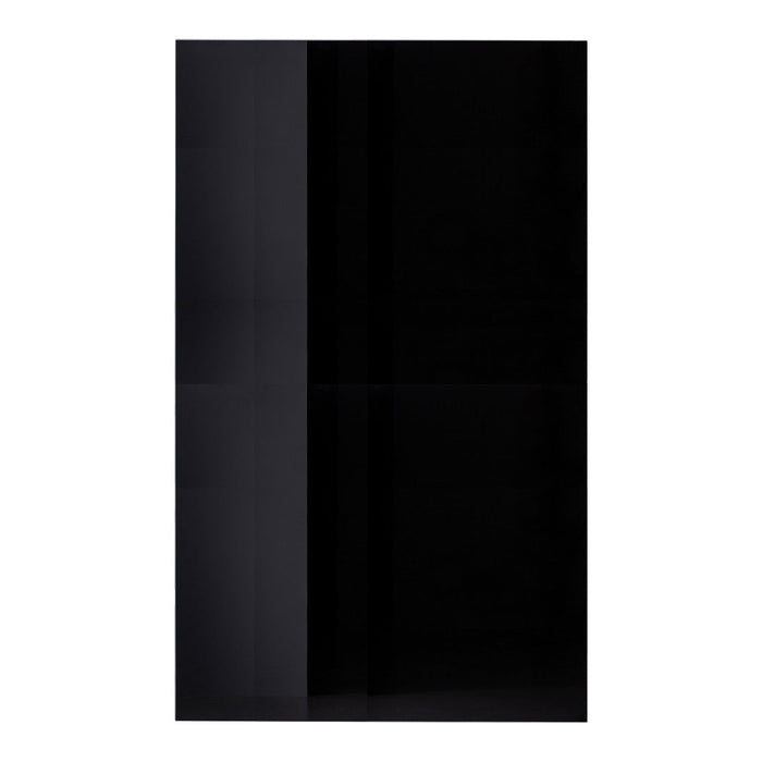 Glossy black surface with a sleek, solid pattern, perfect for modern decor and stylish accents.