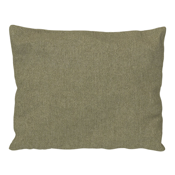 Olive green textured pillow with a subtle woven pattern for a cozy home decor accent.
