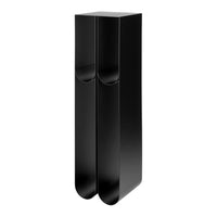 Sleek black two-compartment storage container with a smooth, modern design. Perfect for minimalist decor.