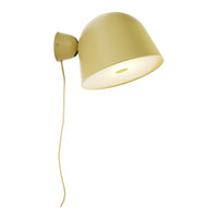 Sleek, matte yellow wall lamp with a rounded shade and a minimalistic design, perfect for modern interiors.