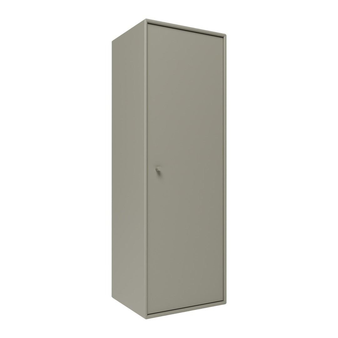 Sleek tall cabinet in a muted gray finish with a smooth, matte texture. Ideal for modern storage solutions.