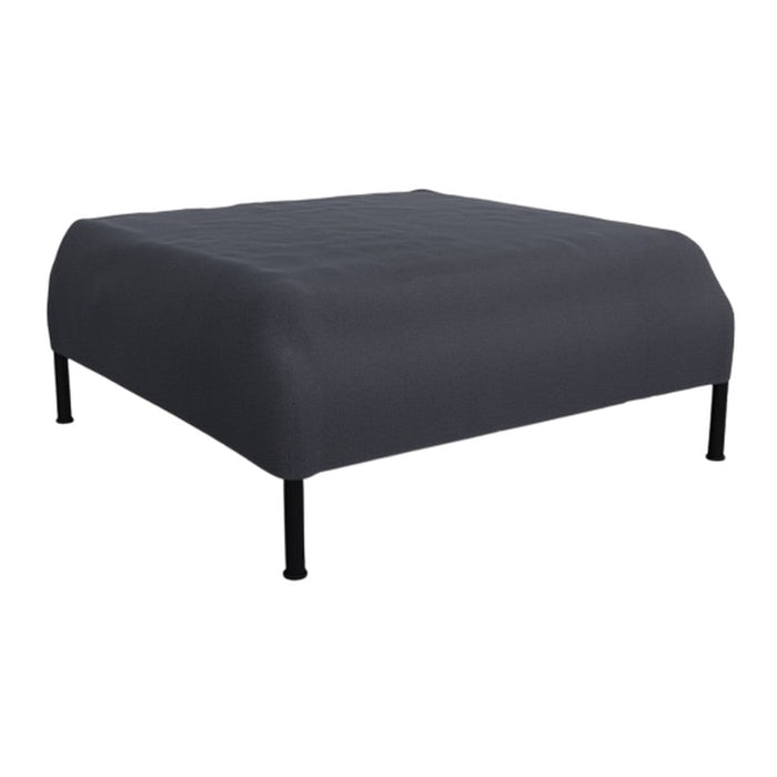 Solid charcoal gray bed frame with a smooth, understated design and black metal legs. Ideal for modern bedrooms.