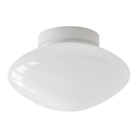 Glossy white ceiling light with a smooth, rounded design, ideal for modern interiors and minimalistic decor.
