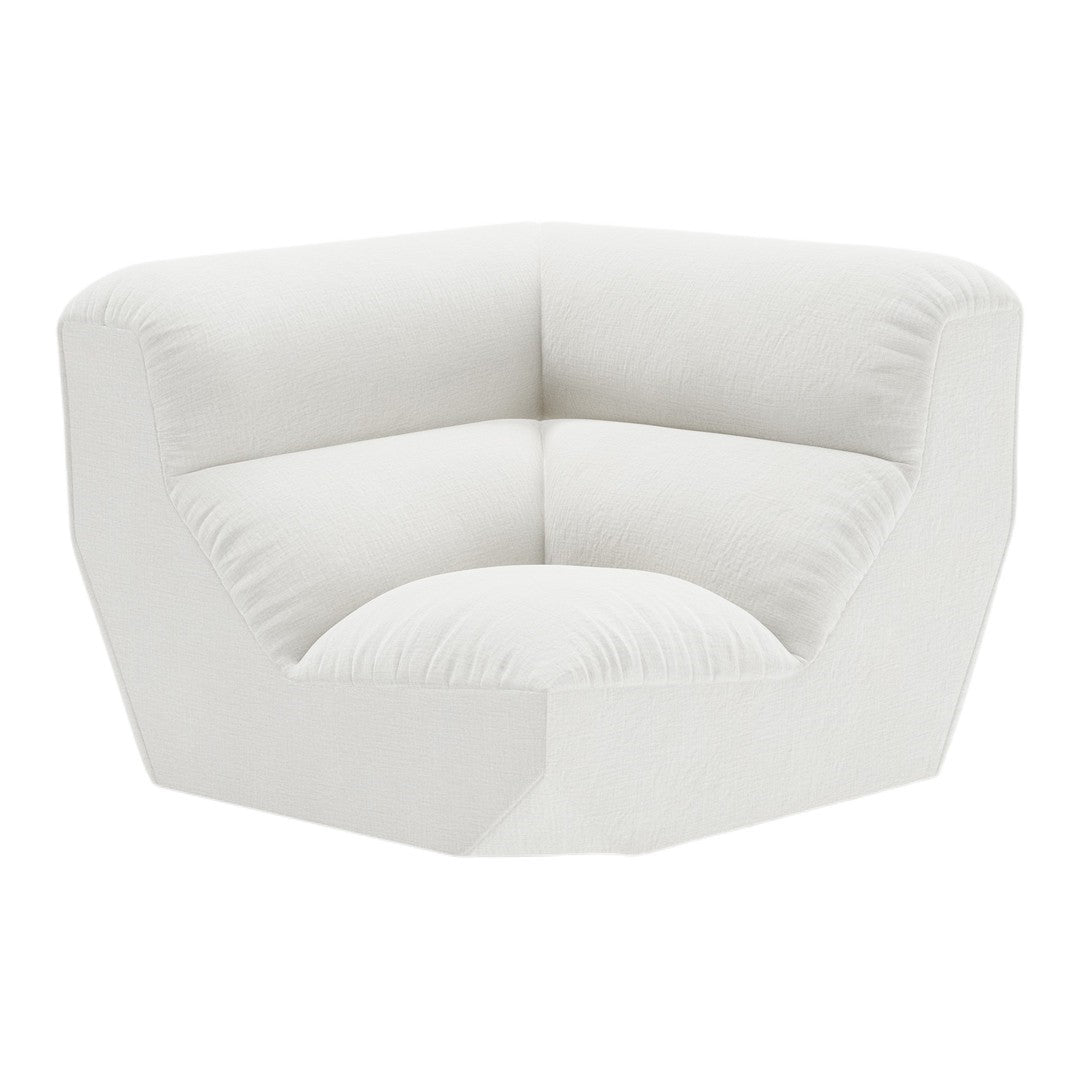 Textured, off-white corner sofa with a soft, minimal design and subtle pattern, ideal for modern decor.