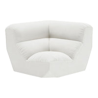 Textured, off-white corner sofa with a soft, minimal design and subtle pattern, ideal for modern decor.