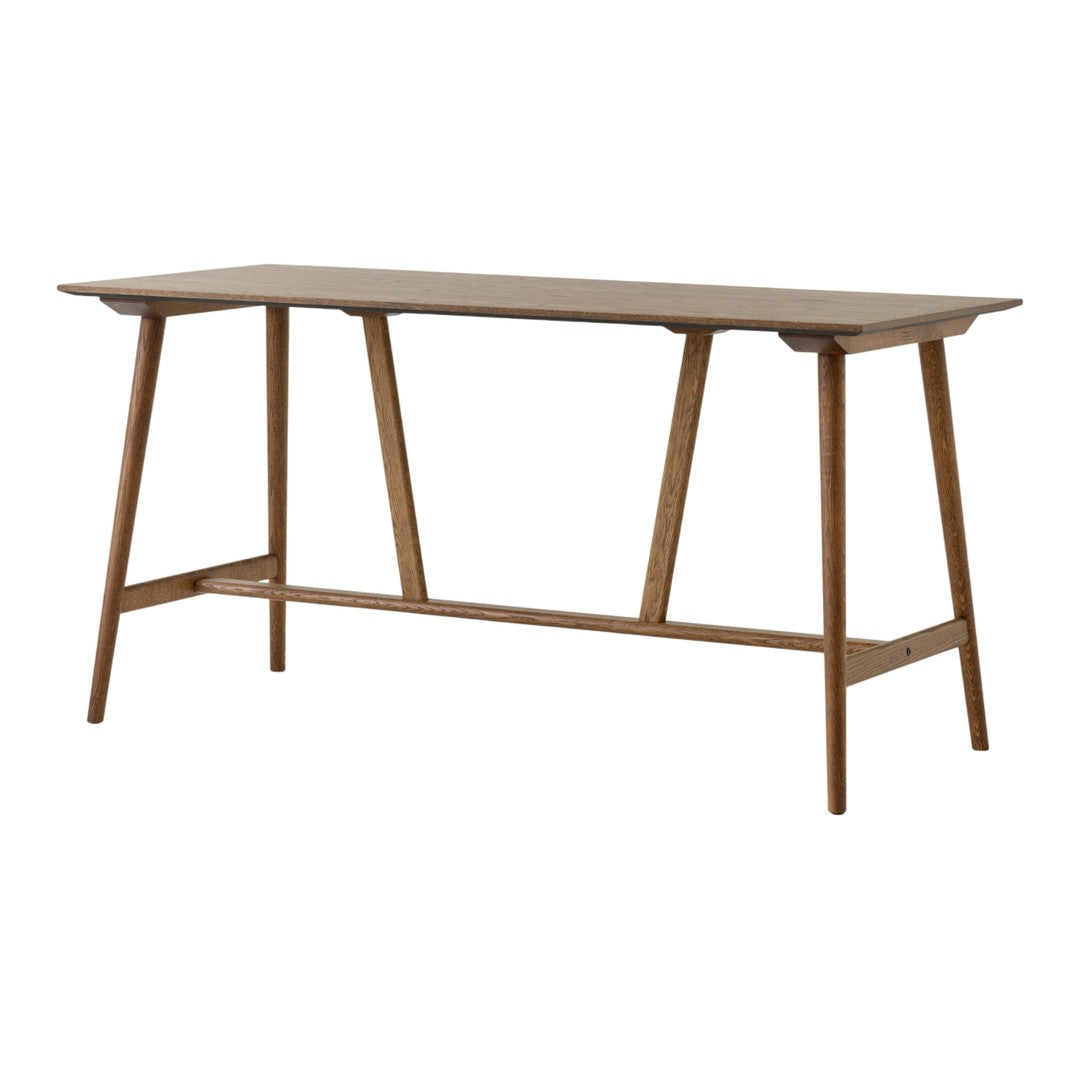 Light brown wooden console table with clean lines and minimalist design, featuring a natural wood grain pattern.