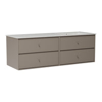 Neutral beige dresser with a smooth finish and four spacious drawers, perfect for any modern decor.