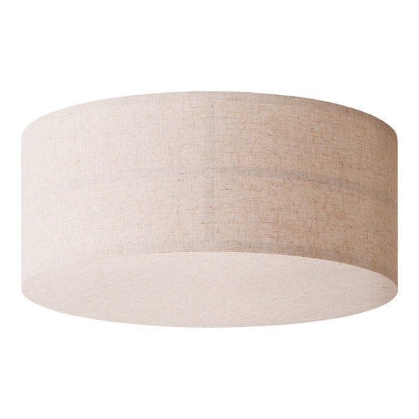 Beige fabric ceiling lamp showcasing a textured, muted pattern for a warm, minimalistic look.