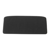 Black rectangular mat with a smooth texture, perfect for adding a sleek touch to any space.