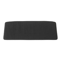 Solid black rectangular mat with a smooth texture, ideal for modern home decor.