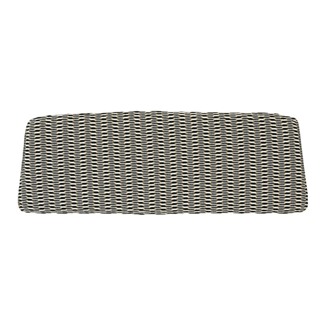 Gray and white striped runner with a textured pattern, perfect for modern home decor accents.