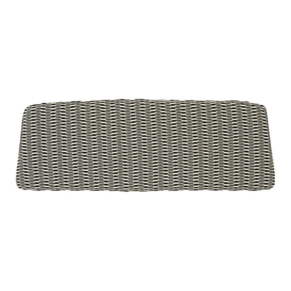 Gray and white striped runner with a textured pattern, perfect for modern home decor accents.