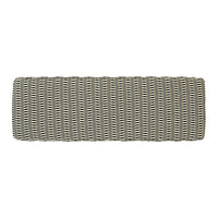 Textured rectangular cushion with a navy blue and cream striped pattern, perfect for modern decor.