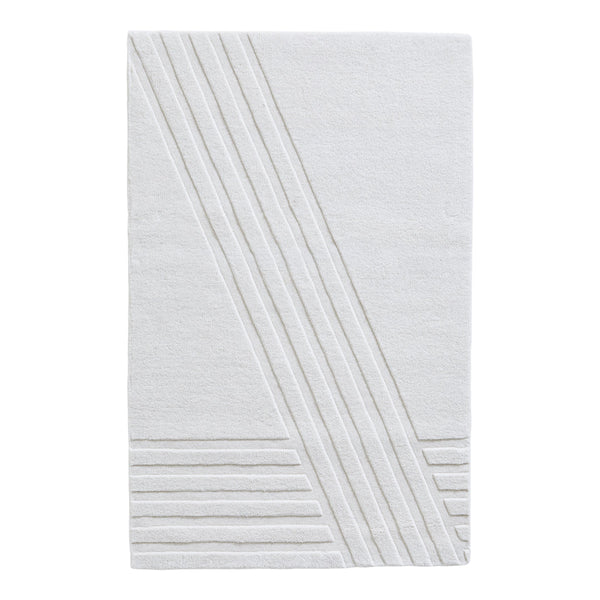 Soft white bath towel featuring textured diagonal and horizontal stripe patterns. Perfect for modern bathrooms.