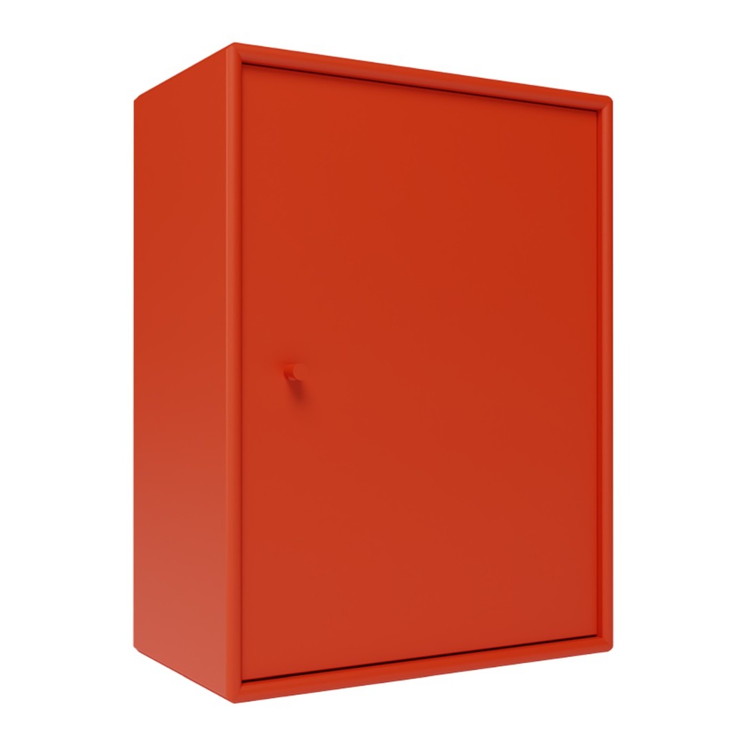 Solid red cabinet with a sleek, minimalist design and a smooth finish. Ideal for modern décor.
