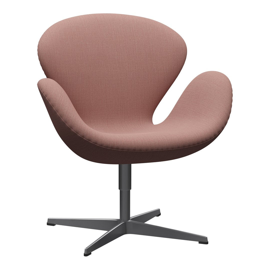 Swan Lounge Chair 3320, Upholstery: Christianshavn Orange/Red, Star base: Powder Coated Aluminium Black