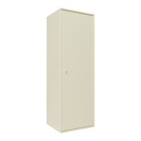 Cream-colored storage cabinet with a smooth, solid finish. Ideal for organized spaces.