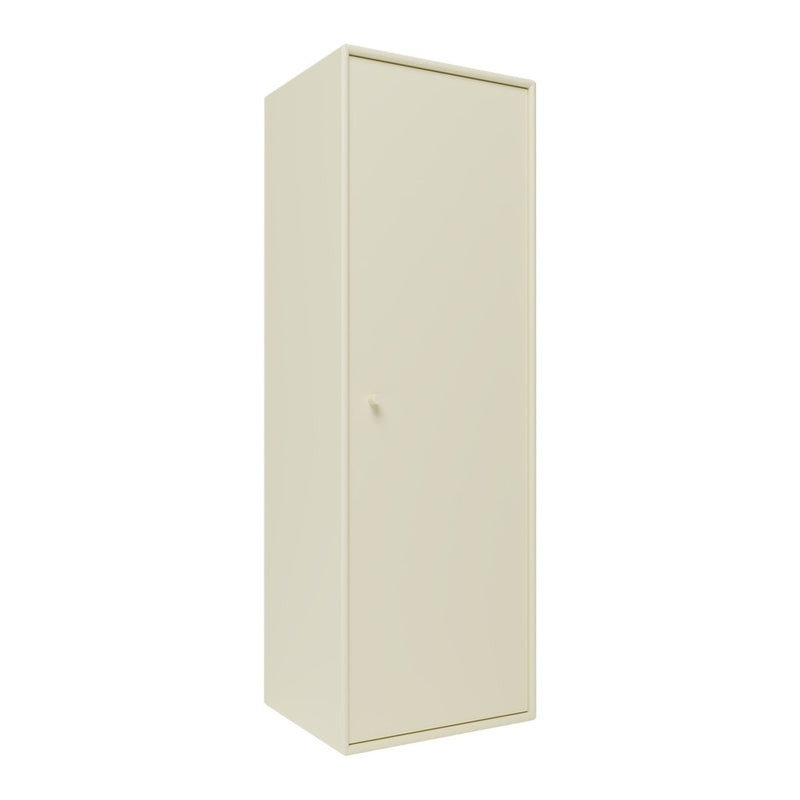 Cream-colored storage cabinet with a smooth, solid finish. Ideal for organized spaces.