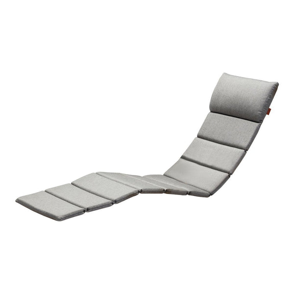 Light gray folding lounge chair with subtle textured fabric and a sleek modern design. Perfect for any indoor or outdoor space.