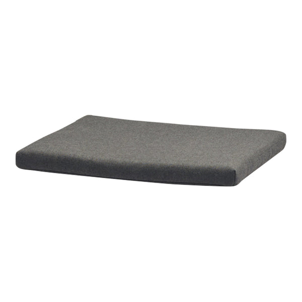 Gray upholstered seat cushion with a smooth texture and minimalist design, perfect for modern decor.