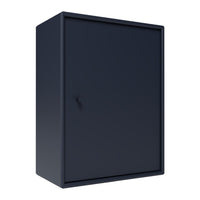 Sleek matte black cabinet with a minimalist design and smooth, solid surface. Ideal for modern spaces.