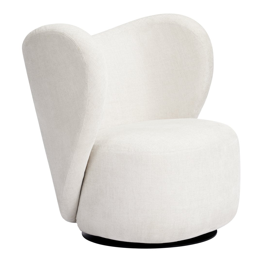 White upholstered chair with a curved, contemporary design and a smooth texture, perfect for modern décor.