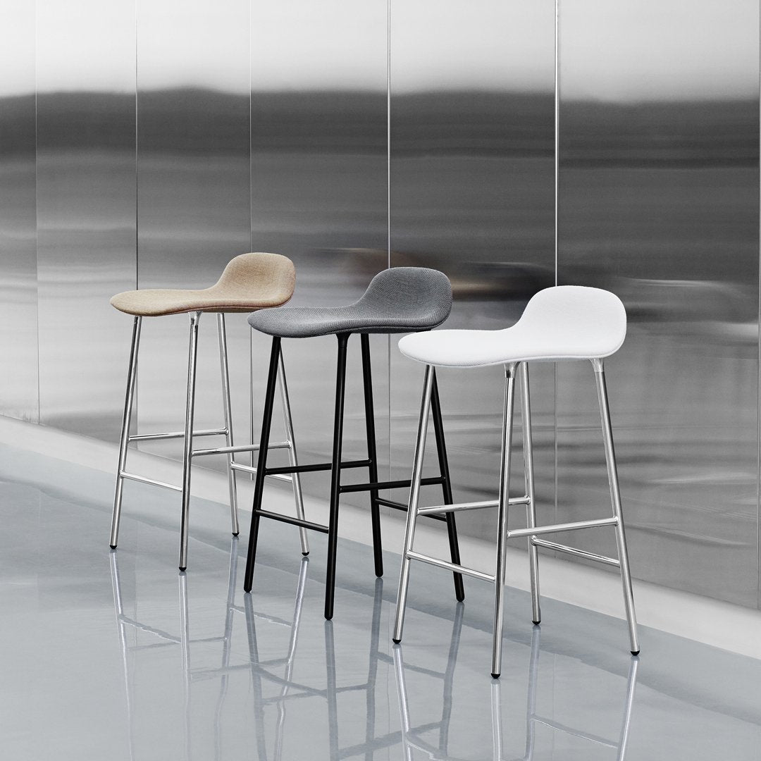 Form Bar Stool - Metal Legs - Upholstered