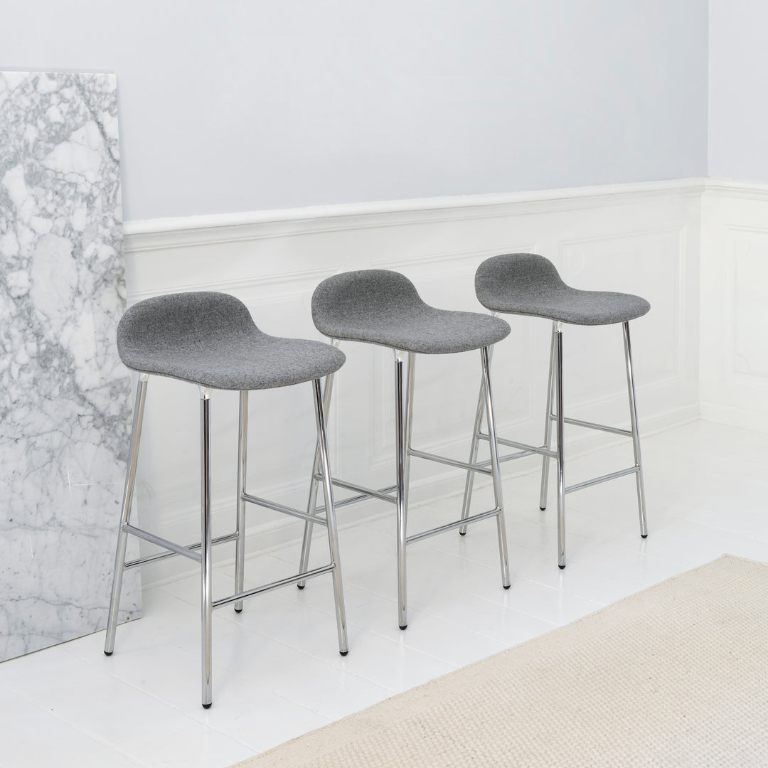Form Bar Stool - Metal Legs - Upholstered