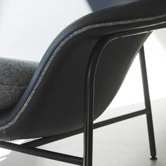 Drape High Lounge Chair w/ Headrest - Steel Legs
