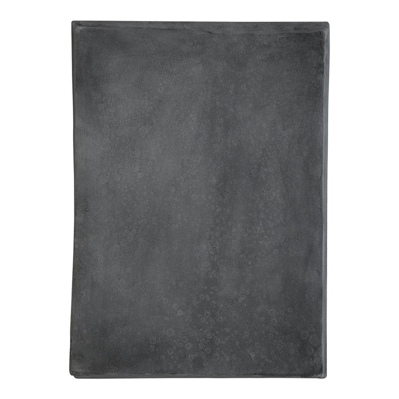 "Rectangular slate gray serving platter with a smooth, matte finish and modern design."