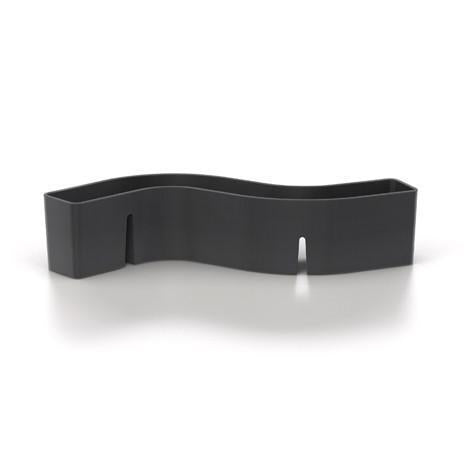 Black wavy silicone strap with a smooth finish, featuring a unique cutout design for added style.