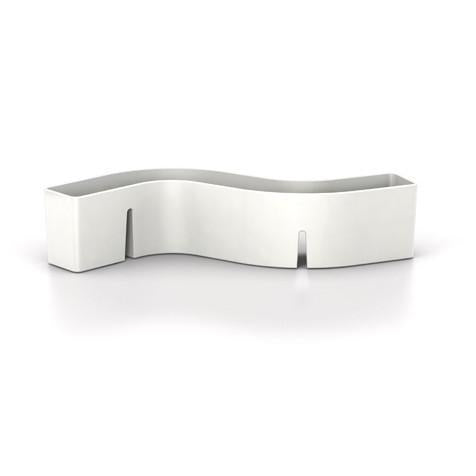 Curved white planter with smooth, minimalist design, perfect for modern decor. Ideal for indoor or outdoor use.