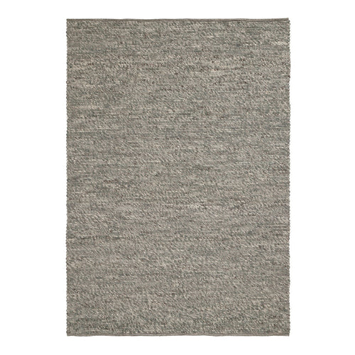 Textured gray area rug with subtle variations in tone and a minimalist design. Perfect for modern decor.