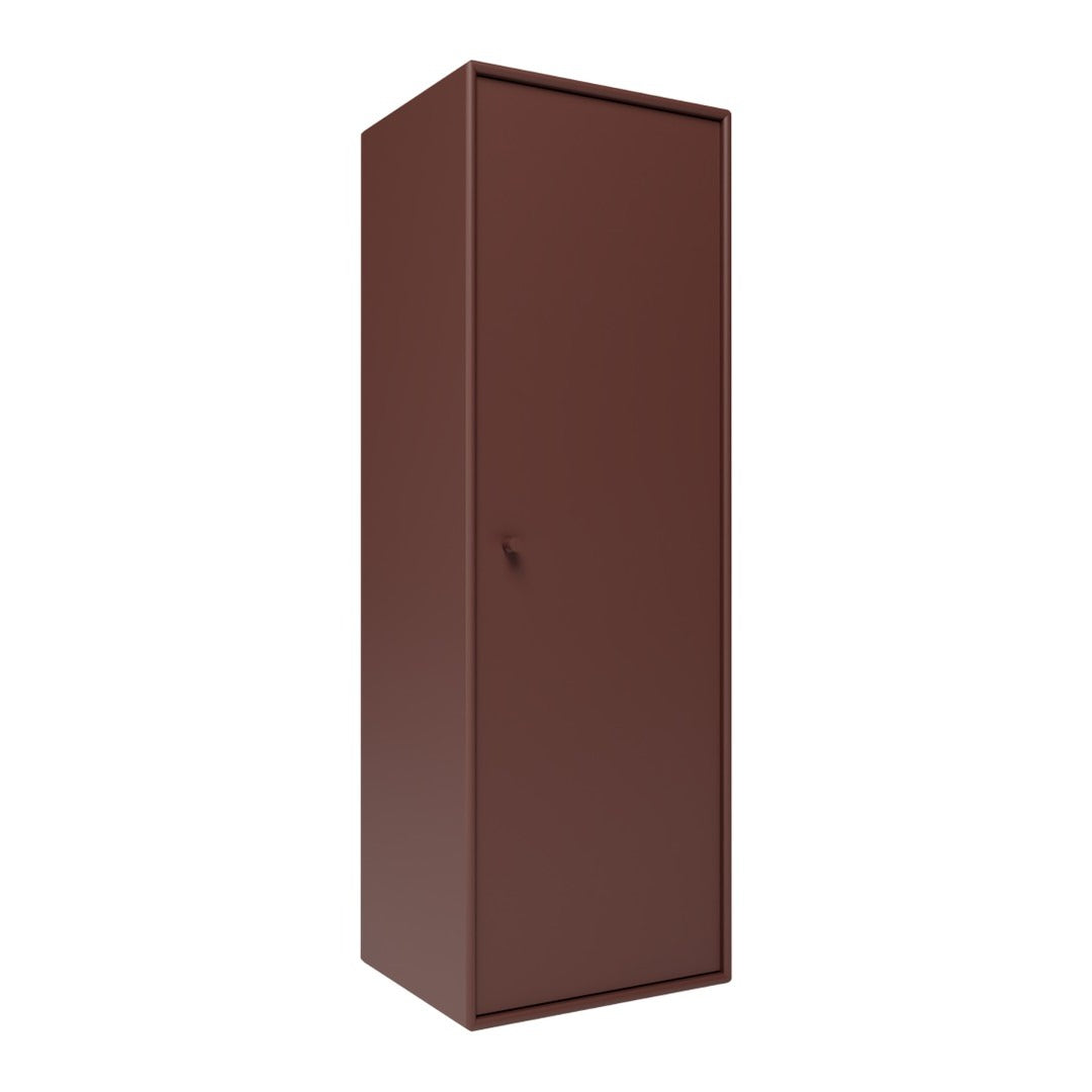 Solid brown storage cabinet with a sleek, minimalist design and smooth matte finish. Perfect for any space.