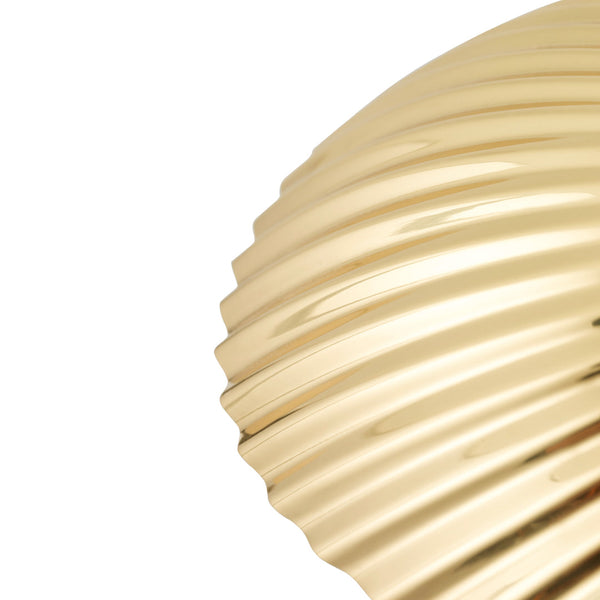 Gold ribbed design with a shiny finish, showcasing elegant curves and contemporary style. Perfect for modern decor.