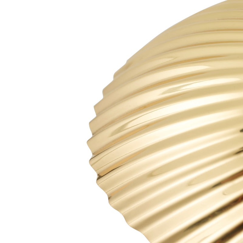 Gold ribbed design with a shiny finish, showcasing elegant curves and contemporary style. Perfect for modern decor.