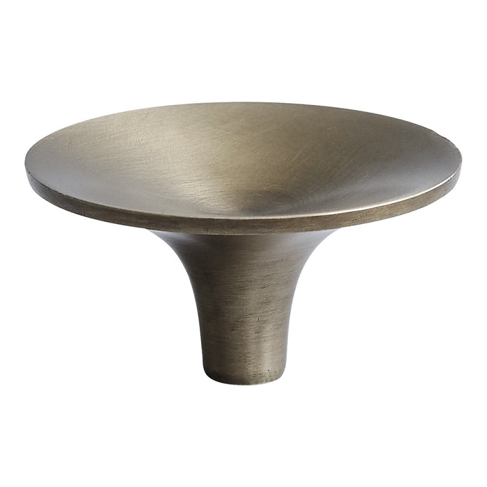 Round metallic bowl in brushed bronze finish, featuring a smooth, sleek surface and minimalist design.