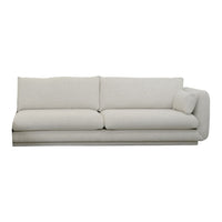 Light gray modern sofa with a smooth, textured fabric and minimalist design, perfect for contemporary living spaces.